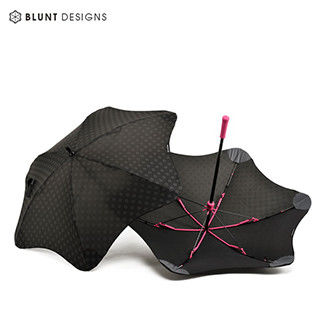 【紐西蘭BLUNT 保蘭特】抗強風防反傘抗UV反光時尚雨傘(直傘小號Blunt mini+艷桃紅)