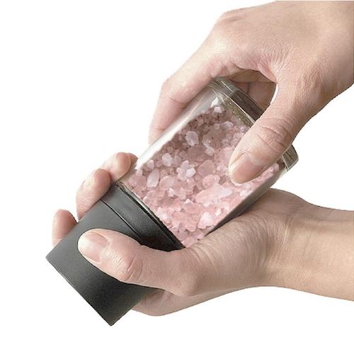 日本ASVEL【陶瓷刀刃】140ml岩鹽研磨玻璃罐(黑色)