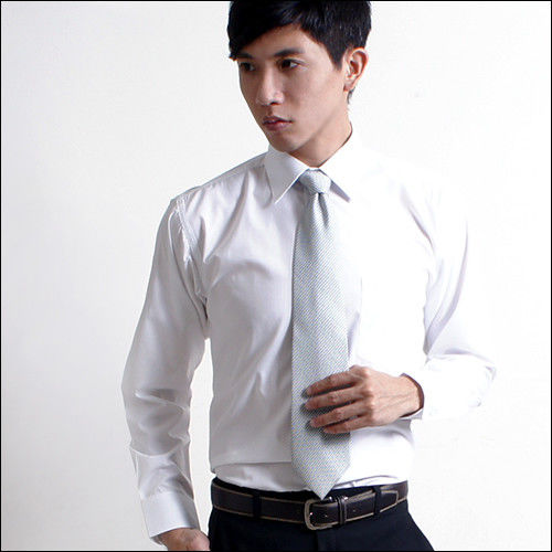 1+1 [H&G]MINGSHU上班族簡約商務長袖襯衫超值組-白色