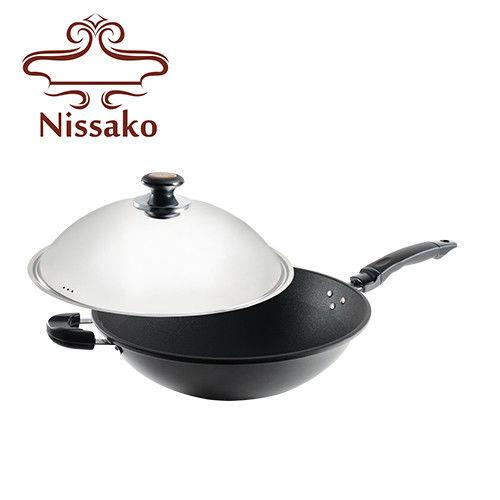 Nissako 遠紅外線陶瓷不沾炒鍋39cm含蓋