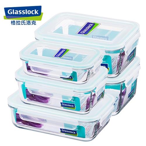 【GlassLock】強化玻璃保鮮盒-好福氣五件組