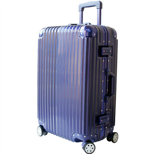 【YC Eason】極緻24吋輕鋁框鏡面海關鎖PC行李箱(藍)