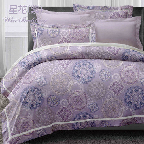 【韋恩寢具】精梳棉單人枕套床包組-星花紫