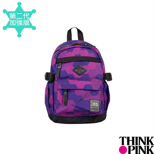 THINK PINK - 義大利品牌 幻彩系列 第二代加強版 童包/迷你後背包 - 幾何紫