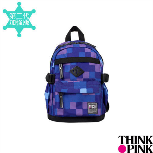 THINK PINK - 義大利品牌 幻彩系列 第二代加強版 童包/迷你後背包 - 方格紫