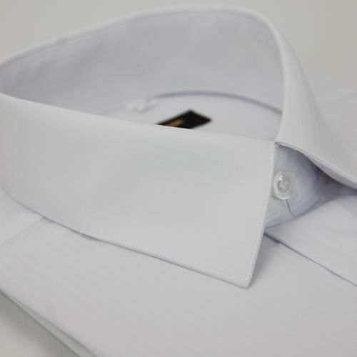 【金安德森】白色細紋壓光易整燙窄版長袖襯衫