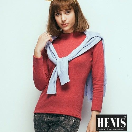 HENIS 2件組時尚女速暖絨高領彈性保暖衫 隨機取色610
