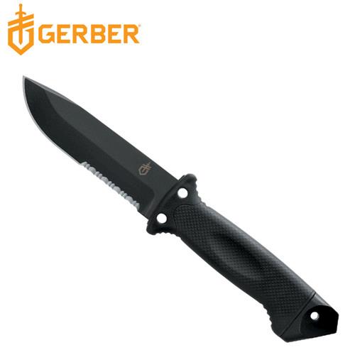 Gerber 多功能半齒半刃求生固定直刀-附V型磨刀器 22-01629