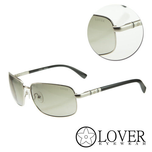 【Lover】精品長方金屬框墨綠太陽眼鏡(9103-C02)