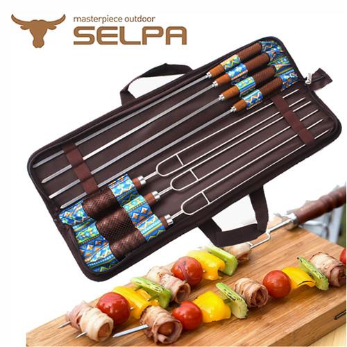 【韓國SELPA】不鏽鋼烤肉叉混合七件組(超值兩組入)