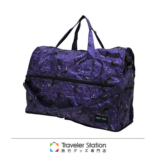 《Traveler Station》HAPI+TAS 摺疊圓形旅行袋(小)新款-134紫色貓咪