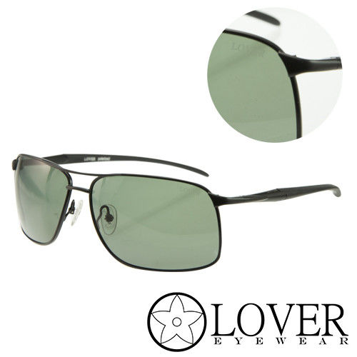 【Lover】精品方框墨綠太陽眼鏡(9309-C02)