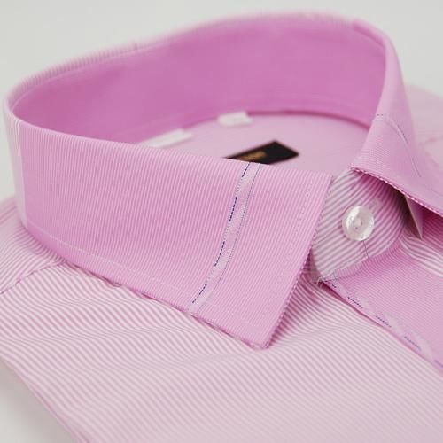 【金安德森】粉色變化領型窄版短袖襯衫