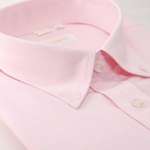 【金安德森】粉紅色釘釦領短袖襯衫