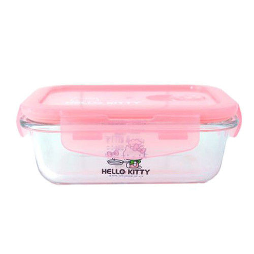 正版Hello Kitty耐熱玻璃保鮮盒710ml(長方型)