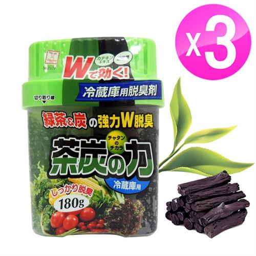 日本進口 綠茶炭冷藏庫專用消臭劑(180g/盒) 3入組 LI-2329