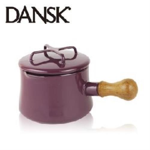 【丹麥DANSK】琺瑯柚木單把燉煮鍋13.5cm(高貴紫)