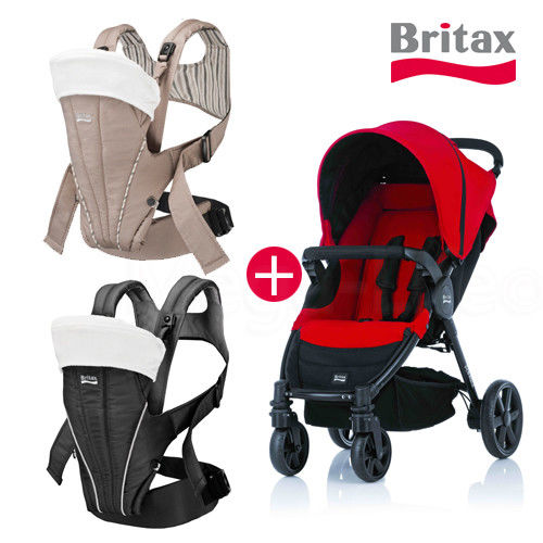 Britax-SMART三輪雙向手推車+省力多功能背巾(二色)