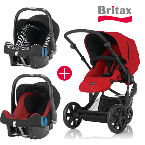 Britax-SMART三輪雙向手推車+旗艦提籃汽座組(二色)