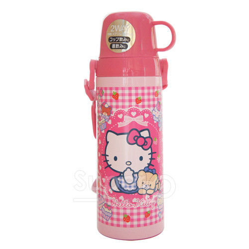 【SuperBO】2WAY不鏽鋼保溫水壺(600ml)HelloKitty