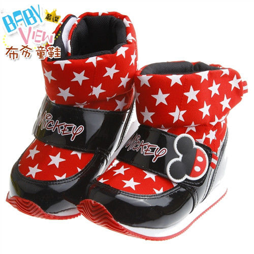 《布布童鞋》Disney迪士尼米奇酷炫紅色時尚保暖空氣靴(16~21公分)MLK614A