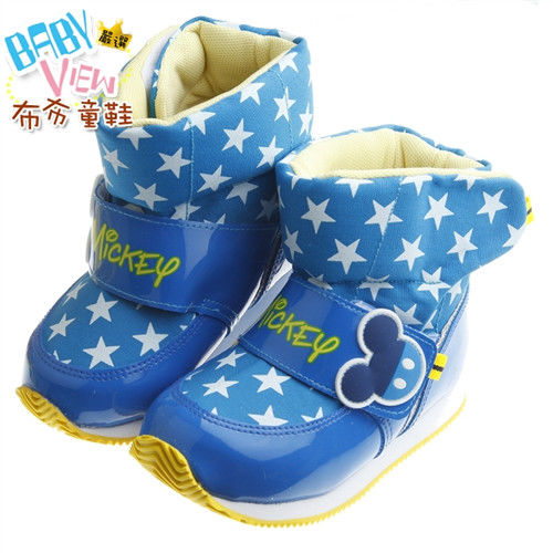 《布布童鞋》Disney迪士尼米奇港藍星空時尚保暖空氣靴(16~21公分)MLM614B