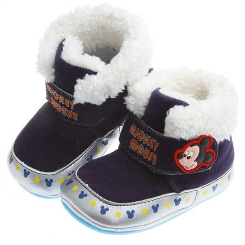《布布童鞋》Disney迪士尼米奇深藍頂級台灣製保暖靴(13~16cm)MLJ206B