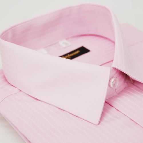 【金安德森】粉紅色易整燙窄版長袖襯衫
