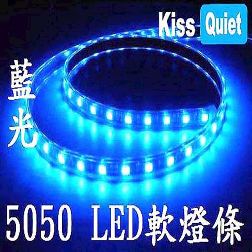 LED防水軟燈條 藍光1米長(1米一剪)3芯5050 110V(需另購轉接線插頭) - 1入