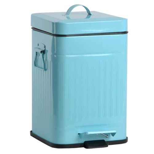 PUSH! 居家生活用品 colourful液壓自動緩降垃圾桶 置物桶 12升(L)I13天藍色