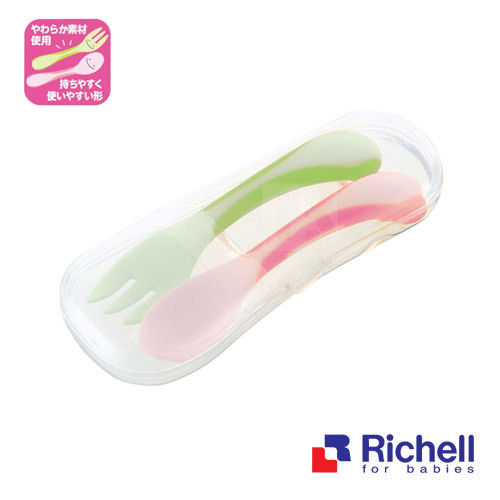 Richell日本利其爾 ND嬰兒用西餐匙叉(盒裝)