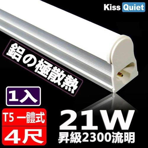 《Kiss Quiet》  T5(白光/黄光/自然光) 4尺 20W一體式LED燈管層板燈-1入