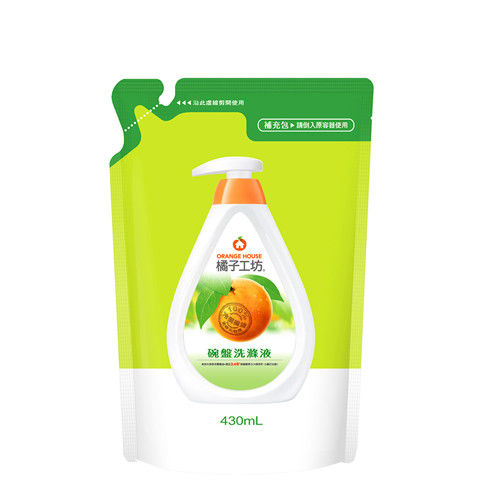 橘子工坊綠橘子天然高效D淨因子碗盤洗滌液補充包430ml-6入/組