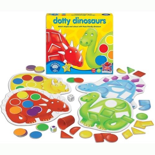 英國Orchard Toys 幼兒桌遊 顏色形狀配對遊戲 dotty dinosaurs