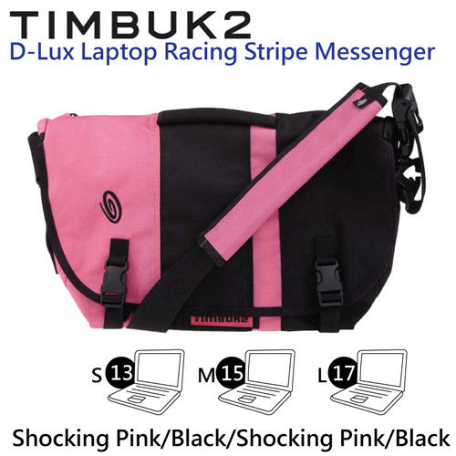 【美國Timbuk2】D-Lux 筆電抗震郵差包-Shocking Pink/Black/Shocking Pink/Black (S)