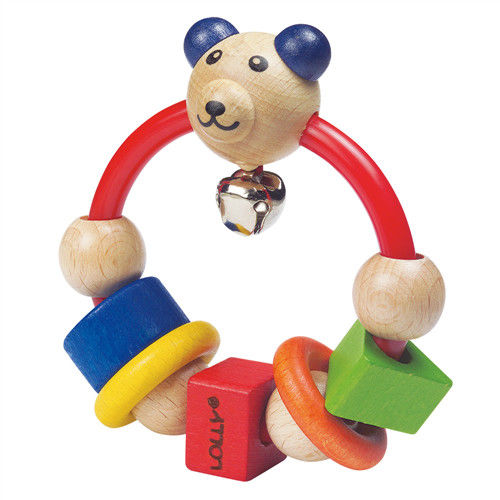 LOLLY木製玩具-微笑熊搖鈴