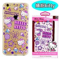 【Hello Kitty】iPhone 6 /6s 彩繪透明保護軟套-繽紛kitty