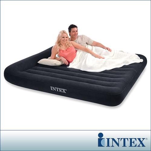 INTEX《舒適型》雙人特大植絨充氣床墊(寬183cm)-有頭枕 (66770)-行動