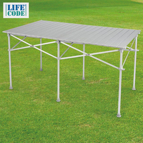 【LIFECODE】長型鋁合金蛋捲桌/折疊桌124x70cm (附收納袋)-行動