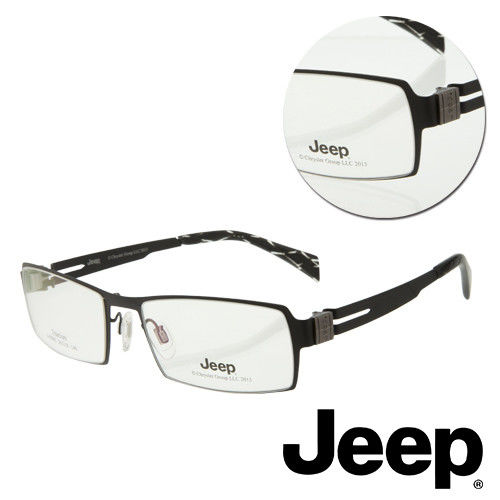 【JEEP】純鈦全框黑色光學眼鏡(J-F8001-C1)