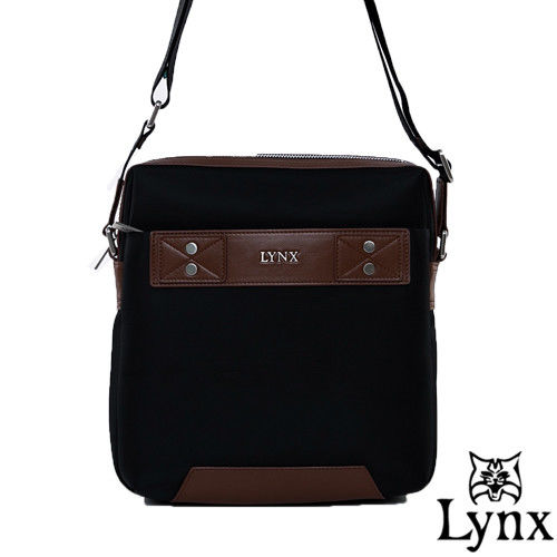 Lynx - 山貓紳士極簡風格直式真皮斜側背包(小)-共3色
