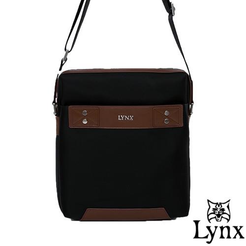Lynx - 山貓紳士極簡風格直式真皮斜側背包(大)-共3色