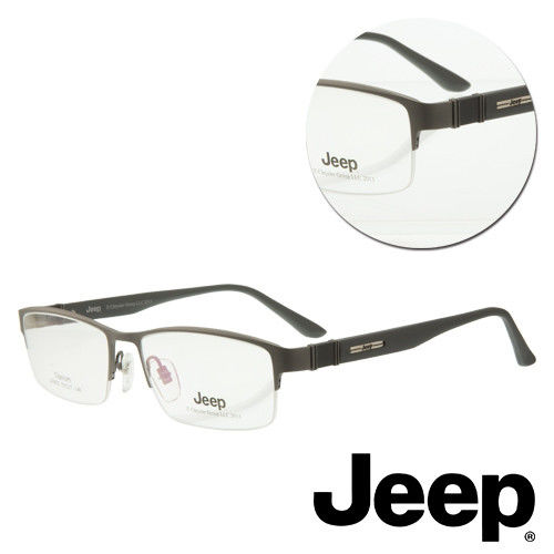 【JEEP】純鈦半粗框槍色光學眼鏡(J-F8021-C2)
