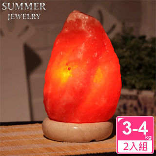 【SUMMER寶石】《超值二入組》3-4kg喜馬拉雅山玫瑰鹽燈(超值回饋-居家必備)
