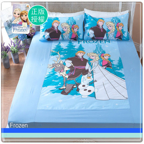 【卡通正版寢具】雙人床包枕套三件組-冰雪奇緣