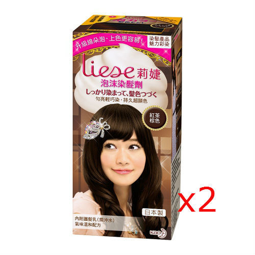 莉婕泡沫染髮劑 魅力遮白系列 紅茶棕色(2入)