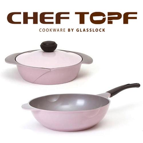 【韓國Chef Topf】玫瑰鍋LA ROSE系列湯鍋24公分+深炒鍋32公分