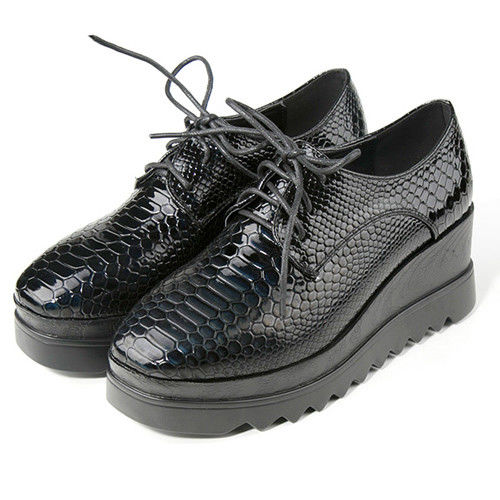【Alice 】(現貨+預購)英倫風復古系帶鱷魚紋厚底鞋