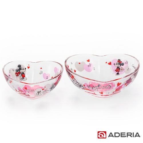 【ADERIA】日本進口LoveLove系列心型玻璃碗套組