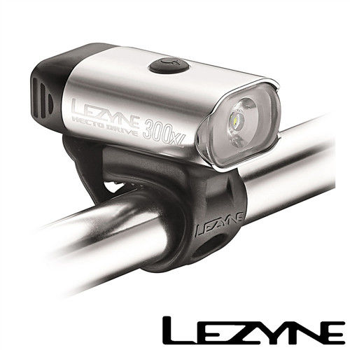 LEZYNE HECTO DRIVE 300XL USB充電光學透鏡LED都會騎乘照明警示前燈(銀)